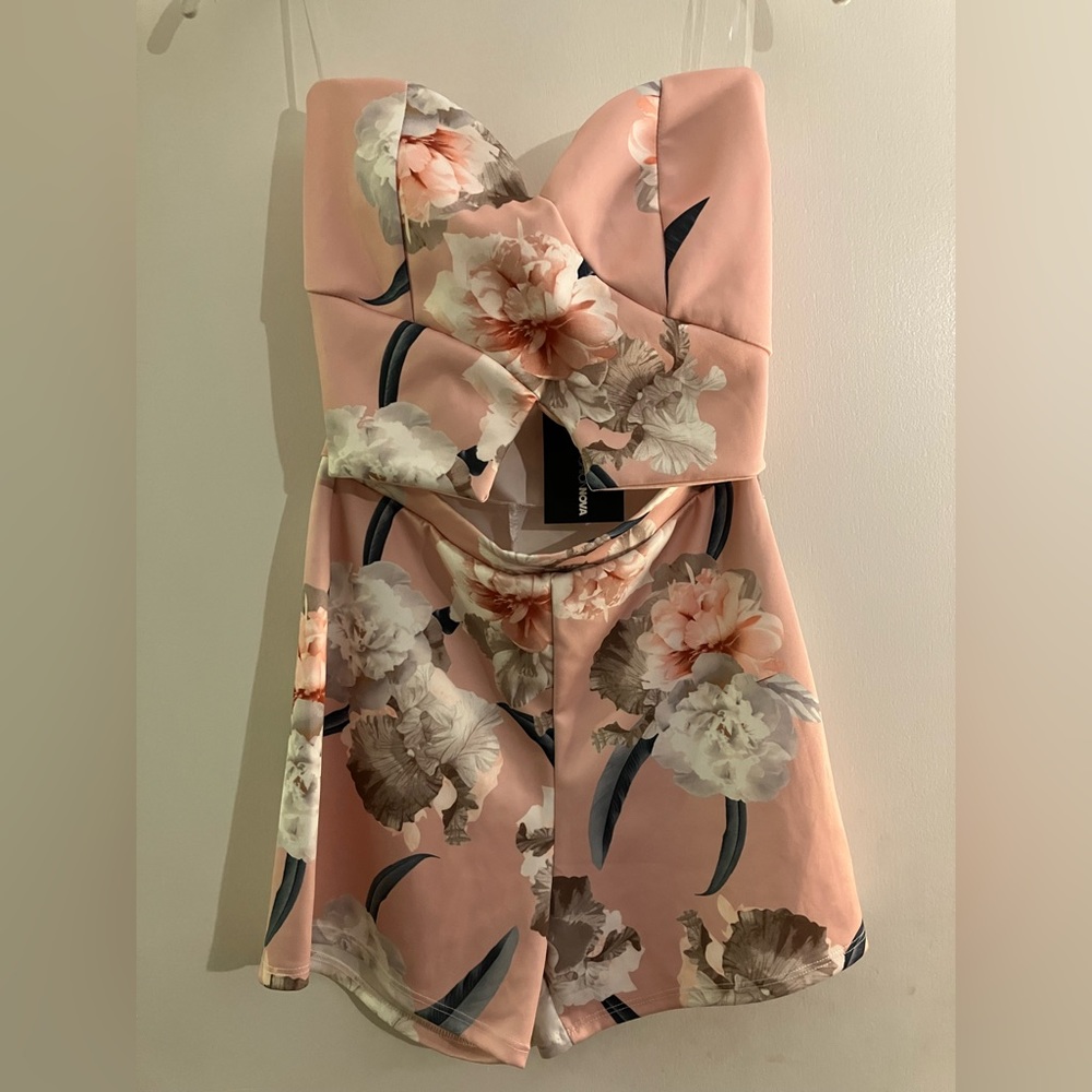 Fashion Nova Floral Shorts Romper